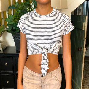 Front tie crop top
